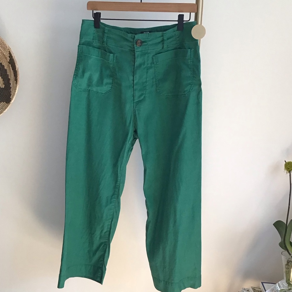Anthropologie The Colette Linen Blend Crop Wide-Leg Pants by Maeve Size 30 - Picture 4 of 16